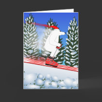 Skiing Polar Bear cards