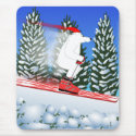 Skiing Polar Bear mousepads
