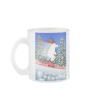 Skiing Polar Bear Frosty Coffee Mug