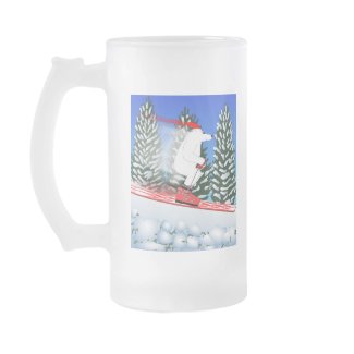 Skiing Polar Bear Frosty Beer Stein
