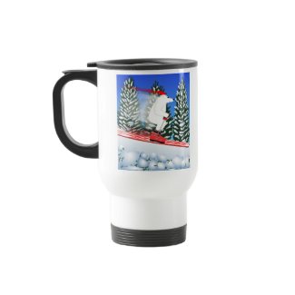 Skiing Polar Bear Travel Mug