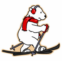 Skiing Polar Bear Photo Sculpture photo sculptures by noteworthy Skiing Polar Bear Photo Sculpture photo sculptures