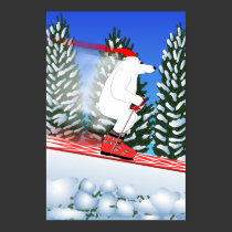 Skiing Polar Bear posters