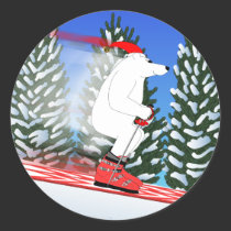 Skiing Polar Bear stickers
