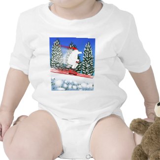 Skiing Polar Bear Baby's Bodysuit