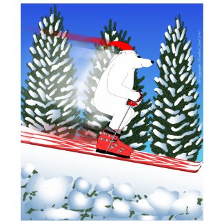 Skiing Polar Bear Women's T-shirt
