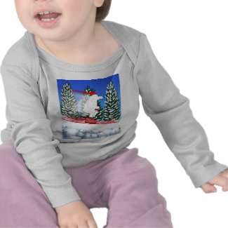 Skiing Polar Bear Long-Sleeved T-shirt