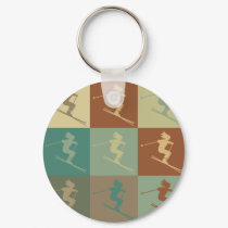 Skiing Pop Art keychains by 1000suns Skiing Pop Art keychains