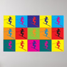 Skiing Pop Art Posters