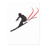 skiing postcard