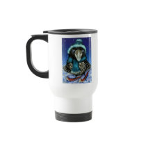 skiing raven mug