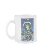 skiing raven coffee mug