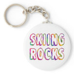 Skiing Rocks Key Chains