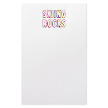 Skiing Rocks Personalized Stationery