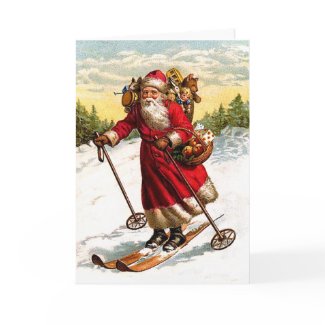 Skiing Santa Claus