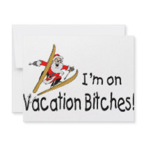 Skiing Santa invitations by TeeZazzle Skiing Santa invitations