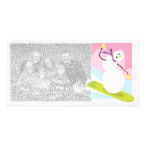 Skiing Snowman Photocard by forbes1954 Skiing Snowman Photocard