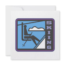 Skiing T-shirts and Gifts Personalized Invitation