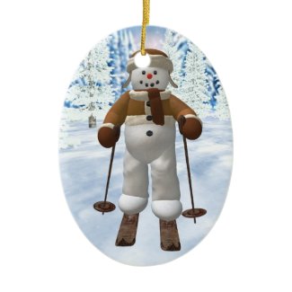 Skiing Snowman