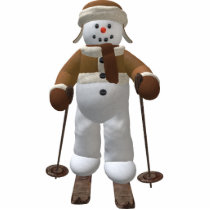 Skiing Vintage Snowman Acrylic Cut Outs