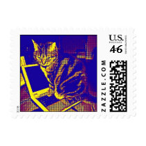 Skilled Computer Professional Cat postage
