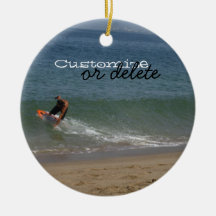 Skimming the Surf; Customizable Ornament