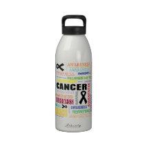 Skin Cancer Awareness Collage Water Bottles