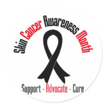 Skin Cancer Awareness Month Black Ribbon stickers