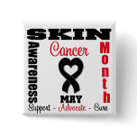 Skin Cancer Awareness Month Heart Ribbon buttons