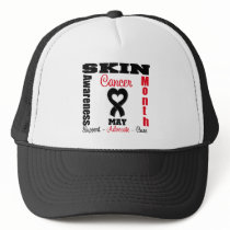 Skin Cancer Awareness Month Heart Ribbon hats