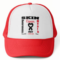 Skin Cancer Awareness Month Heart Ribbon hats