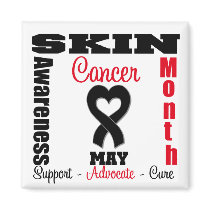 Skin Cancer Awareness Month Heart Ribbon magnets by shopforawareness Skin Cancer Awareness Month Heart Ribbon magnets