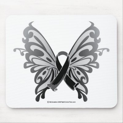 Skin Cancer Butterfly Ribbon Mousepad