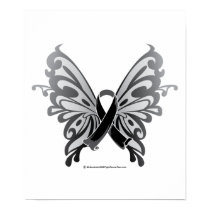 Skin Cancer Butterfly Ribbon posters