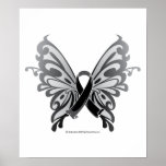 Skin Cancer Butterfly Ribbon Print