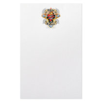 Skin Cancer Cross & Heart stationery by fightcancertees Skin Cancer Cross & Heart stationery