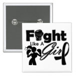 Skin Cancer Fight Like A Girl Silhouette buttons