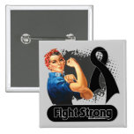Skin Cancer Fight Strong Rosie Riveter buttons