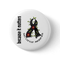 Skin Cancer Flower Ribbon 3 buttons