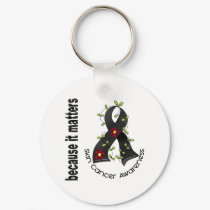 Skin Cancer Flower Ribbon 3 keychains