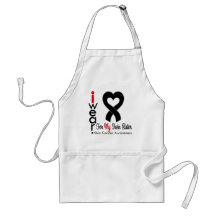Skin Cancer Heart Ribbon For My Twin Sister Aprons
