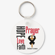 Skin Cancer Hope Love Faith Prayer Cross keychains