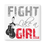 Skin Cancer Ribbon Gloves Fight Like a Girl magnets
