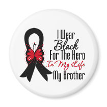 Skin Cancer Ribbon Hero My Brother magnets by cancerapparel Skin Cancer Ribbon Hero My Brother magnets