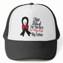 Skin Cancer Ribbon Hero My Father hats