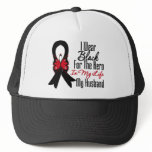 Skin Cancer Ribbon Hero My Husband hats