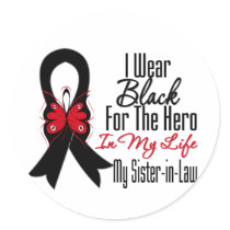 Skin Cancer Ribbon Hero My Sister-in-Law stickers