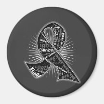Skin Cancer Slogan Watermark Ribbon Refrigerator Magnet