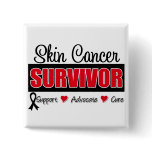 Skin Cancer Survivor Badge Ribbon buttons