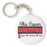 Skin Cancer Survivor Badge Ribbon keychains